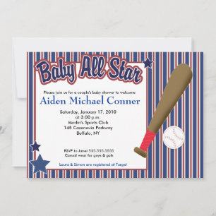 BABY All Star Baseball Champ Baby shower nodigt u  Kaart