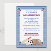 BABY ALL STARS Sports BIRTHDAY Uitnodiging (Voorkant / Achterkant)