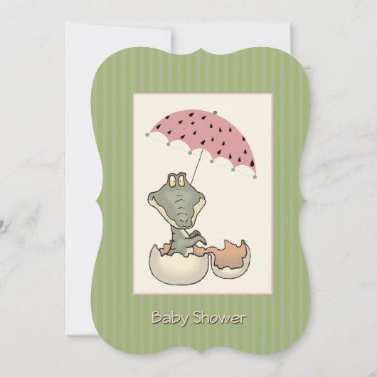 Baby Alligator Baby shower Invitation Kaart (Achterkant)