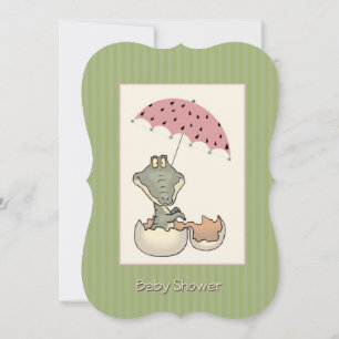 Baby Alligator Baby shower Invitation Kaart