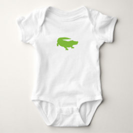Baby Alligator Crocodile Green Preppy Fun Romper
