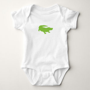 Baby Alligator Crocodile Green Preppy Fun Romper