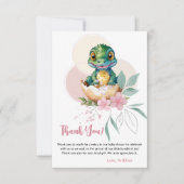 Baby Alligator Hatching Floral Baby shower Bedankkaart (Voorkant)