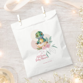 Baby Alligator Hatching Floral Baby shower Bedankzakje