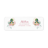 Baby Alligator Hatching Floral Baby shower Etiket (Voorkant)