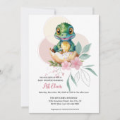 Baby Alligator Hatching Floral Baby shower Kaart (Voorkant)