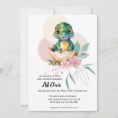 Baby Alligator Hatching Floral Baby shower Kaart (Voorkant)
