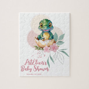 Baby Alligator Hatching Floral Baby shower Legpuzzel