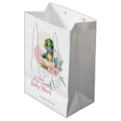 Baby Alligator Hatching Floral Baby shower Medium Cadeauzakje (Voorkant Gekanteld)