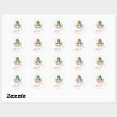 Baby Alligator Hatching Floral Baby shower Ronde Sticker (Vel)