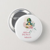 Baby Alligator Hatching Floral Brother Button (Voorkant /achterkant)