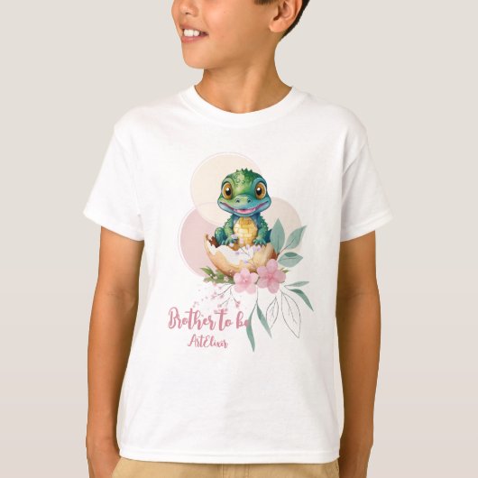 Baby Alligator Hatching Floral Brother T-shirt (Voorkant)