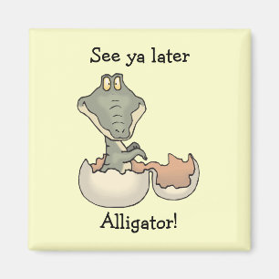 Baby Alligator Hatching van Egg Magnet