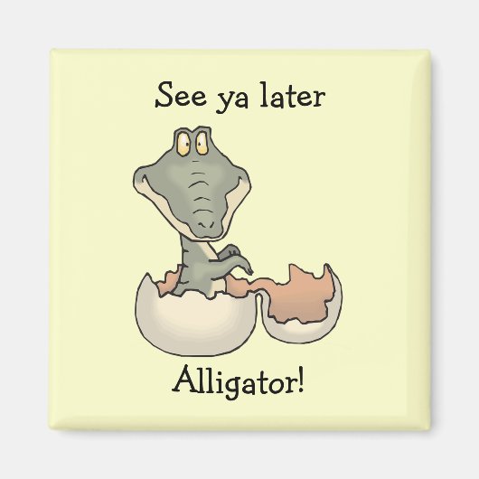 Baby Alligator Hatching van Egg Magnet (Voorkant)
