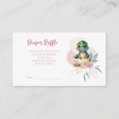 Baby Alligator Uitkomen Bloemen Luier Raffle Informatiekaartje (Voorkant)