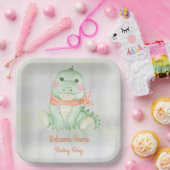 Baby Alligator Welkom Baby Boy Papieren Bordje (Feest)