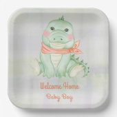 Baby Alligator Welkom Baby Boy Papieren Bordje (Voorkant)
