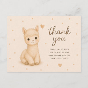 Baby Alpaca Baby Shower Bedankt Briefkaart