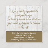 Baby Alpaca Customer Thank You Discount Vierkante Visitekaartje (Achterkant)