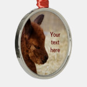 Baby Alpaca kerstversiering Metalen Ornament (Rechts)