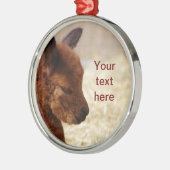Baby Alpaca kerstversiering Metalen Ornament (Links)