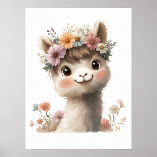 Baby Alpaca meisje art print (Voorkant)