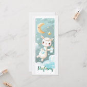 Baby Alpaca Waterverf Gepersonaliseerd Bladwijzer Kaart (Voorkant / Achterkant in situ)
