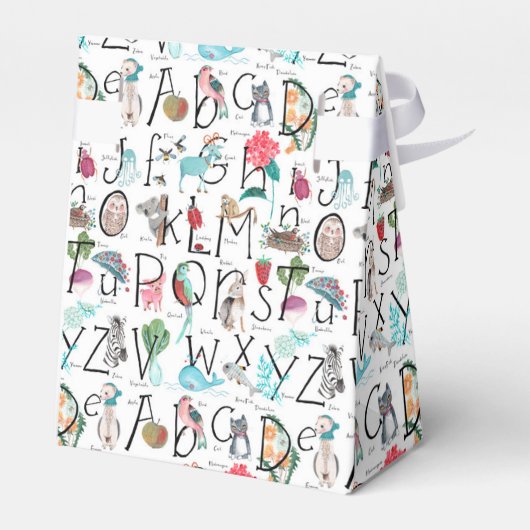 Baby Alphabet ABC Baby shower Invitation Bedankdoosjes (Achterkant)