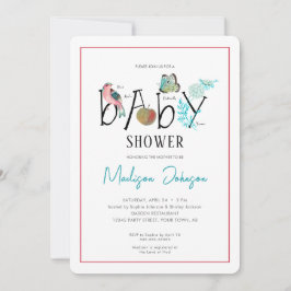Baby Alphabet ABC Baby shower Invitation Kaart