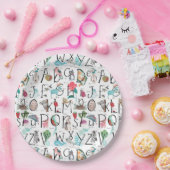 Baby Alphabet ABC Baby shower Invitation Papieren Bordje (Feest)