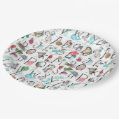 Baby Alphabet ABC Baby shower Invitation Papieren Bordje (Gekanteld)