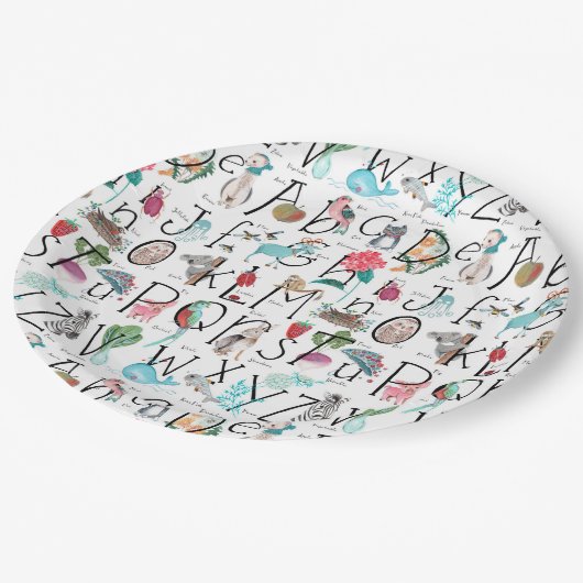 Baby Alphabet ABC Baby shower Invitation Papieren Bordje (Gekanteld)