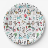 Baby Alphabet ABC Baby shower Invitation Papieren Bordje (Voorkant)