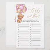 Baby Alphabet ABC Game Teddy Bear Baby shower (Voorkant / Achterkant)