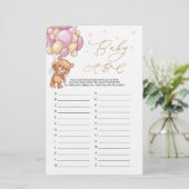 Baby Alphabet ABC Game Teddy Bear Baby shower (Staand voorkant)