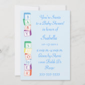 Baby Alphabet Block Baby shower Invitation Kaart (Voorkant)