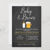 Baby and Brews Baby shower Chalk BBQ Uitnodiging (Voorkant)
