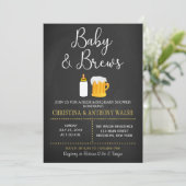 Baby and Brews Baby shower Chalk BBQ Uitnodiging (Staand voorkant)