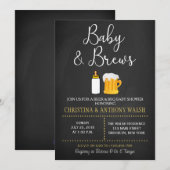 Baby and Brews Baby shower Chalk BBQ Uitnodiging (Voorkant / Achterkant)