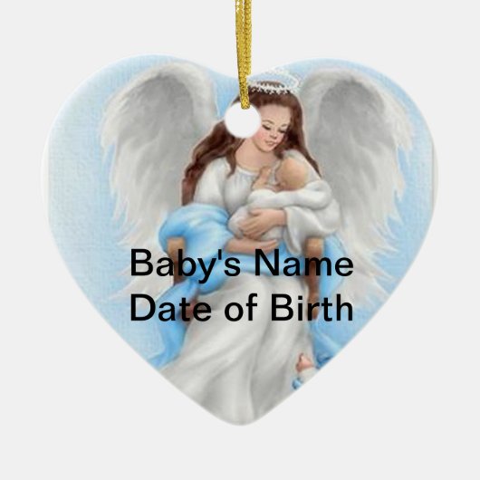 Baby Angel (Boy) Heart Ornament (Voorkant)