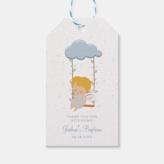 Baby Angel, de doop Dank u Cadeaulabel (Voorkant)