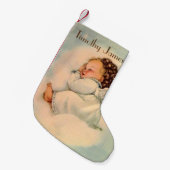  Baby Angel die in Clouds slaapt Kleine Kerstsok (Voorkant (Hangend))