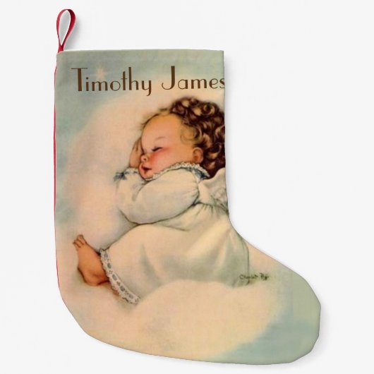  Baby Angel die in Clouds slaapt Kleine Kerstsok (Voorkant)