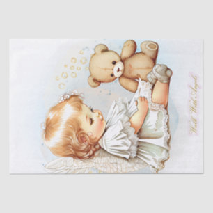 Baby Angel en Teddy Bear Waterverf Tissuepapier