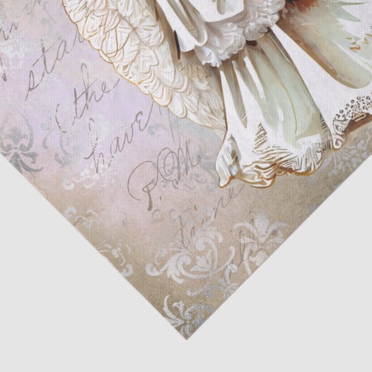 Baby Angel en Teddy Bear Waterverf Tissuepapier (Detail)