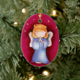 Baby angel kerstrood ornament eigen foto
