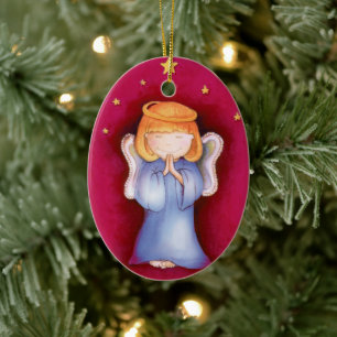 Baby angel kerstrood ornament eigen foto