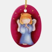 Baby angel kerstrood ornament eigen foto (Voorkant)