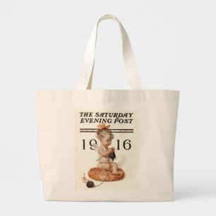 Baby Angel Knitting Grote Tote Bag