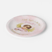 Baby Angel Meisje Roze Goud Kleine Engel Op Haar W Papieren Bordje (Gekanteld)